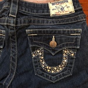 True Religion Jeans w/ Rhinestone Pockets